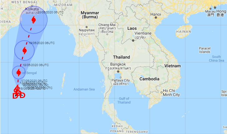กรมอุตุฯออกประกาศเตือน พายุไซโคลน“อำพัน” ทำฝนตกหนัก-คลื่นลมแรง