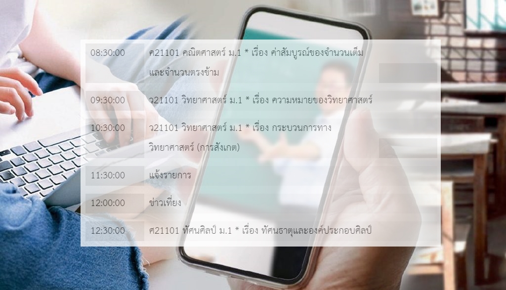 สรุปตารางเรียนออนไลน์ ม.1-6 DLTV วันพฤหัสบดีที่ 21 พ.ค. 2563