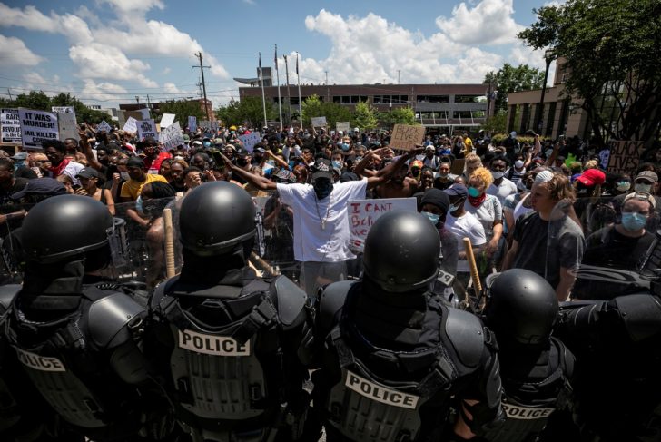 Protesters rally after the death of George Floyd