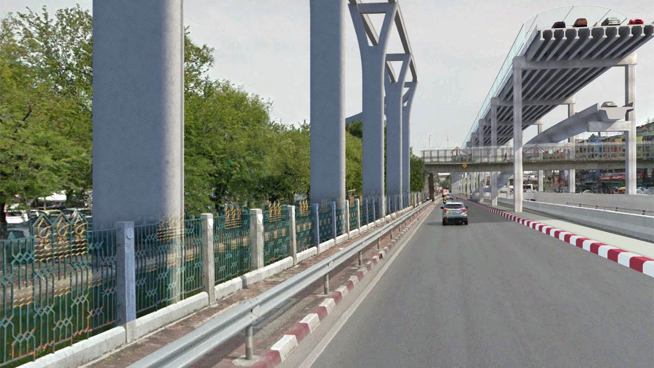 โครงการทางด่วนและรถไฟฟ้า บริเวณ ม.เกษตรศาตร์