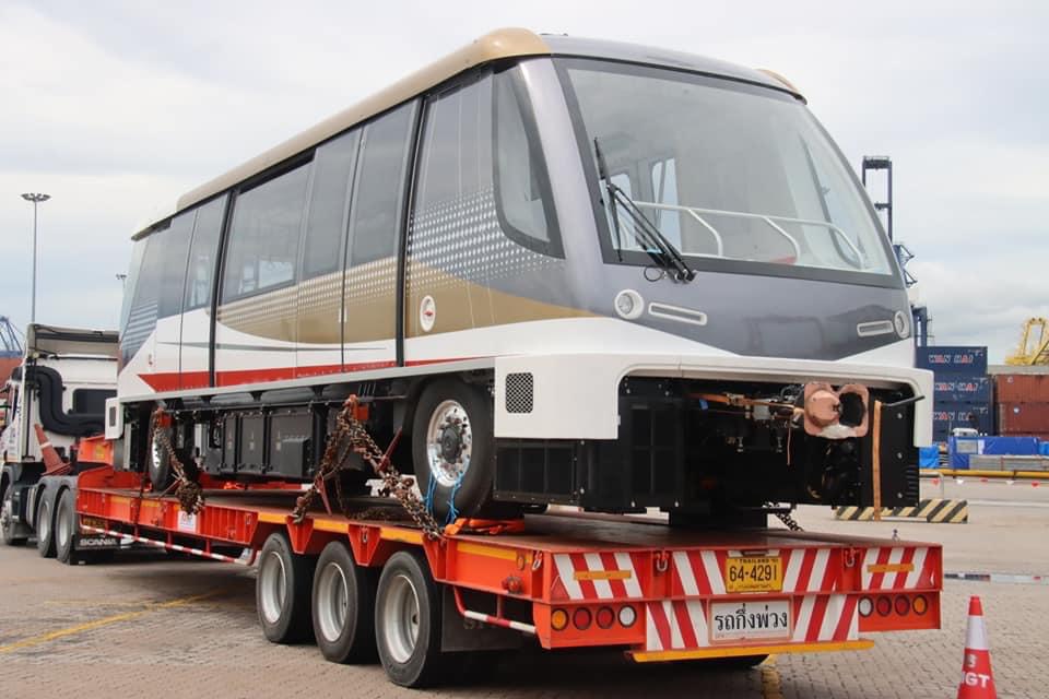 "รถไฟฟ้าสายสีทอง" ขบวนแรกถึงไทยแล้ว เตรียมทดสอบระบบเดือนนี้