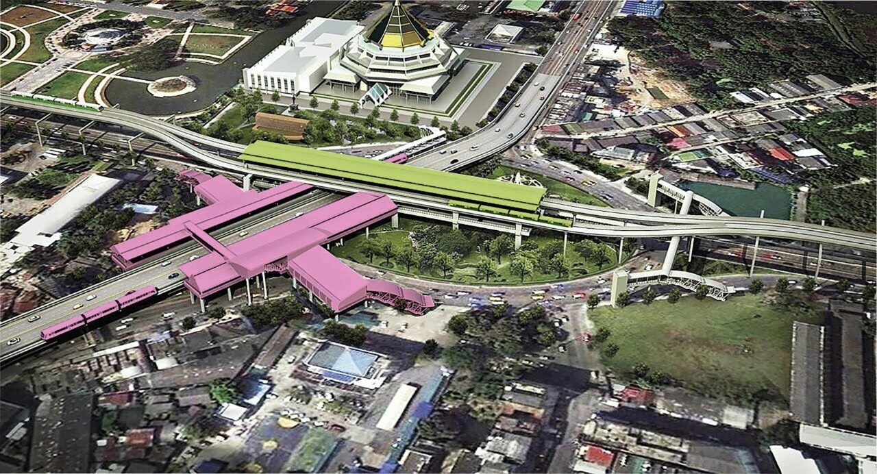 วัดพระศรีฯ อินเตอร์เชนจ์ รถไฟฟ้าสายสีเขียว-สีชมพู