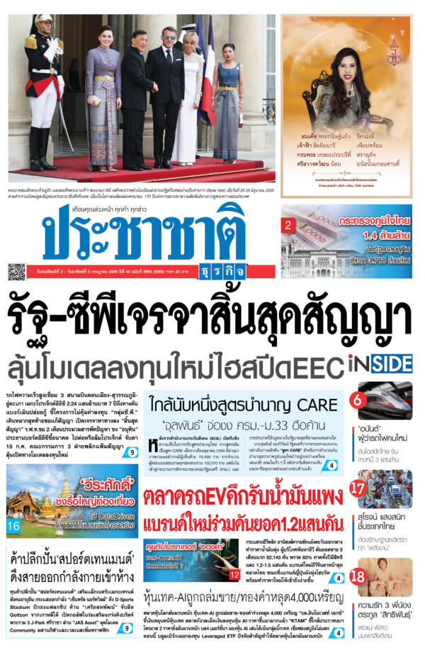 สมัครสมาชิก หนังสือพิมพ์ ประชาชาติธุรกิจ