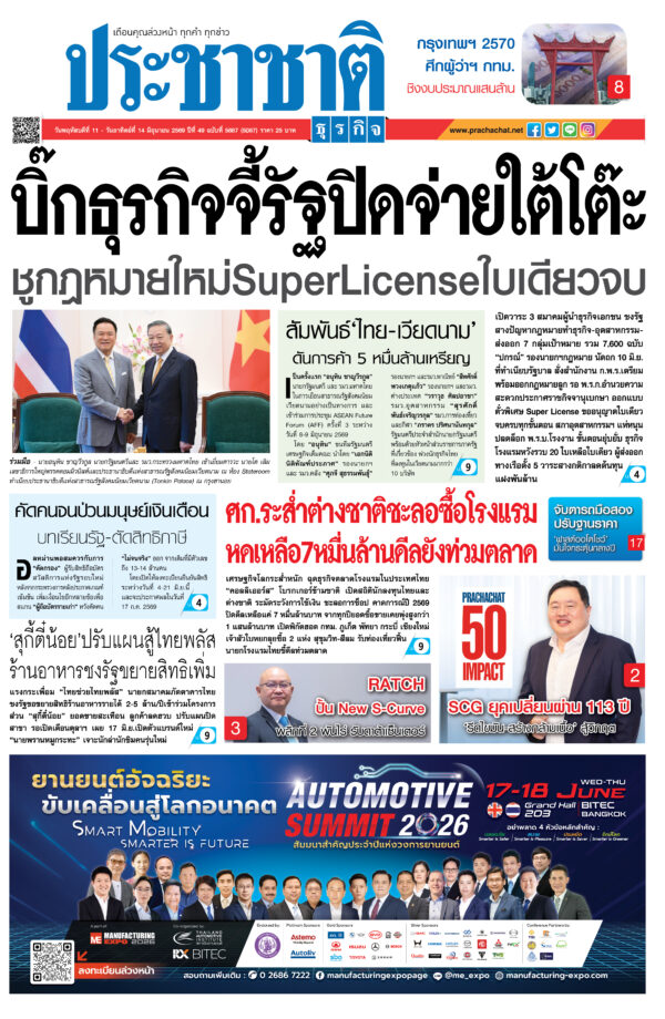 สมัครสมาชิก หนังสือพิมพ์ ประชาชาติธุรกิจ
