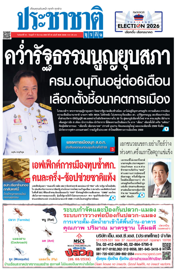 สมัครสมาชิก หนังสือพิมพ์ ประชาชาติธุรกิจ