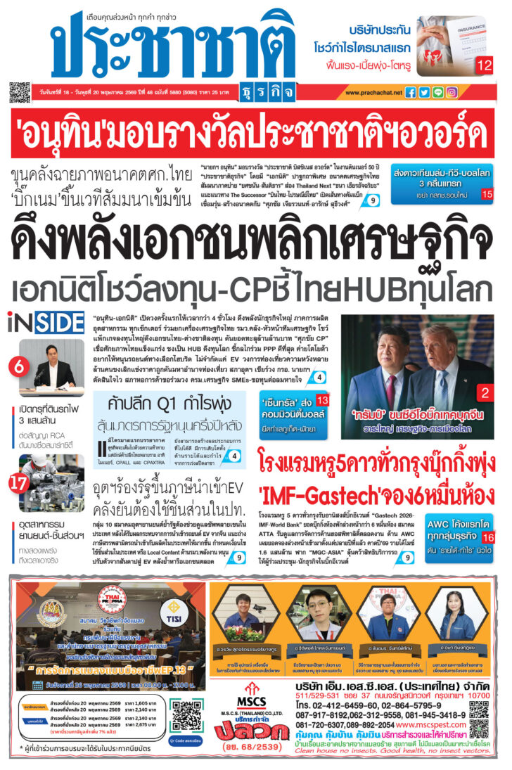 สมัครสมาชิก หนังสือพิมพ์ ประชาชาติธุรกิจ