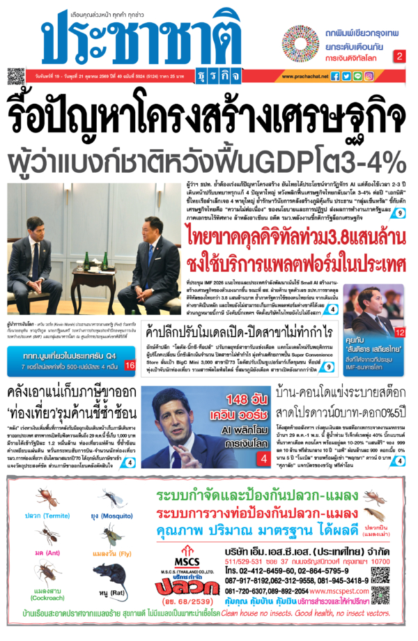สมัครสมาชิก หนังสือพิมพ์ ประชาชาติธุรกิจ