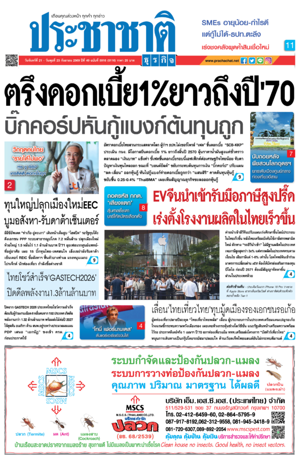 สมัครสมาชิก หนังสือพิมพ์ ประชาชาติธุรกิจ