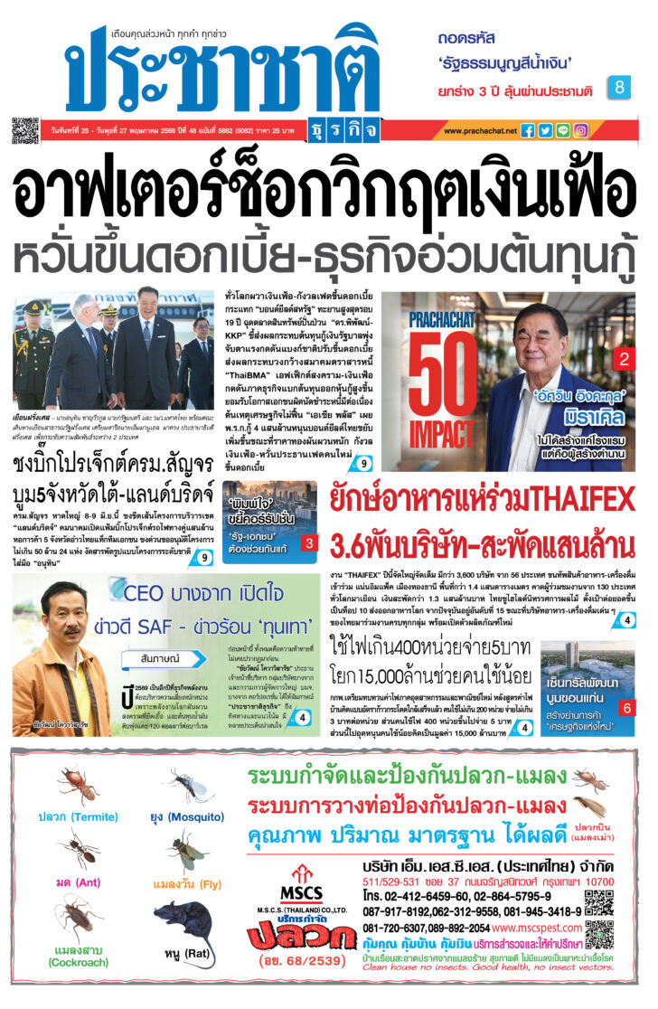 สมัครสมาชิก หนังสือพิมพ์ ประชาชาติธุรกิจ