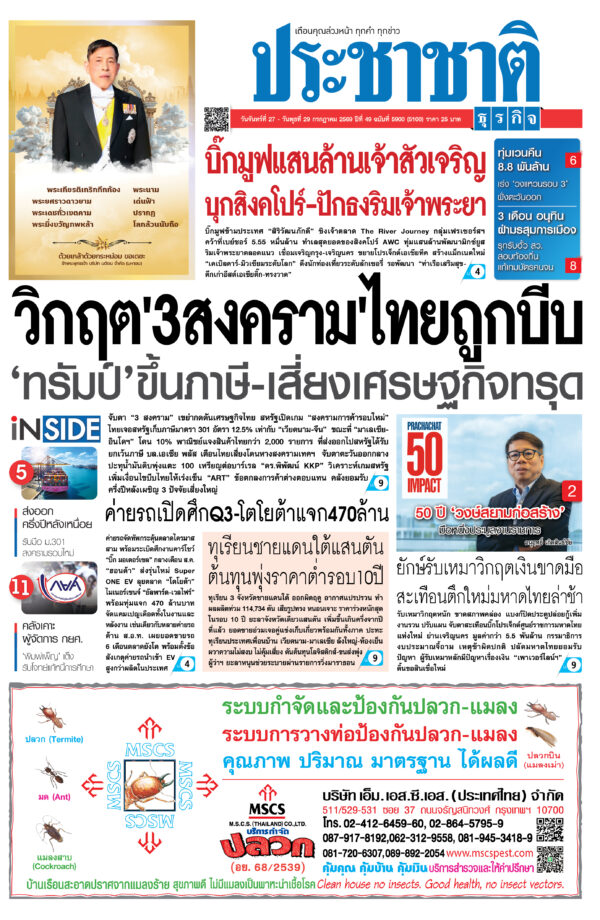 สมัครสมาชิก หนังสือพิมพ์ ประชาชาติธุรกิจ