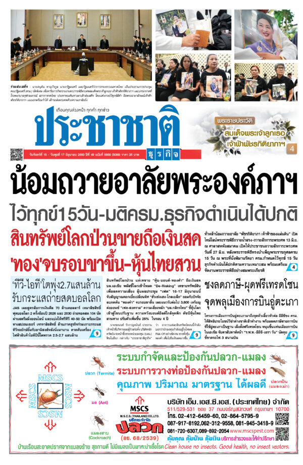 สมัครสมาชิก หนังสือพิมพ์ ประชาชาติธุรกิจ