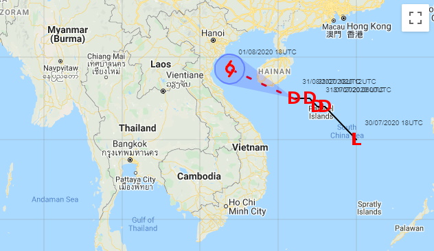กรมอุตุฯ ออกประกาศเตือน “พายุดีเปรสชัน” บริเวณทะเลจีนใต้ตอนบน