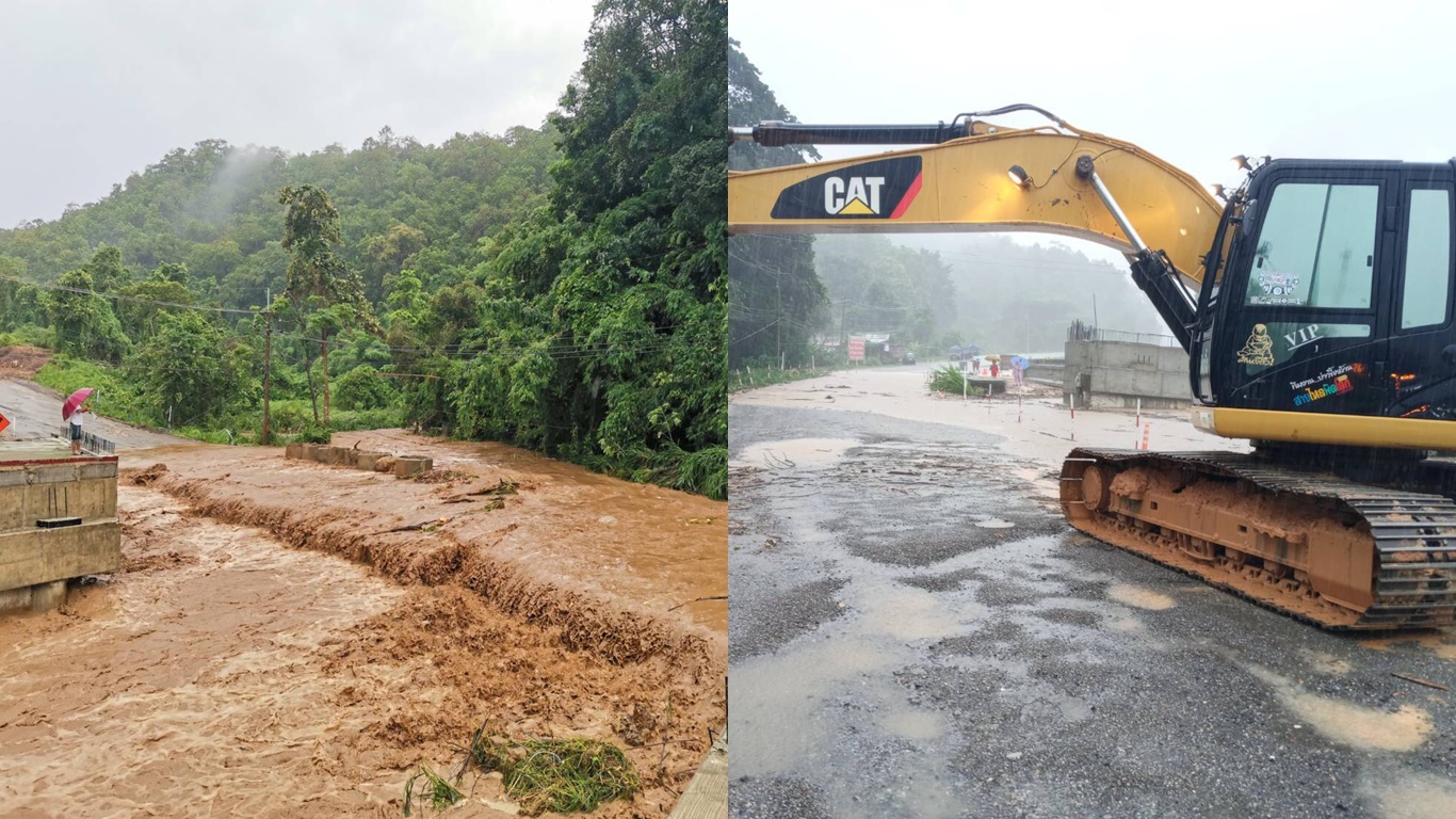 ฝนตกหนัก ‘เหนือ-อีสาน’ น้ำป่าทะลักซัดถนนขาด 8 สาย