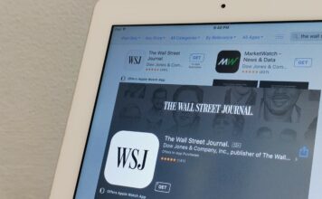 The wall street Journal app in app store