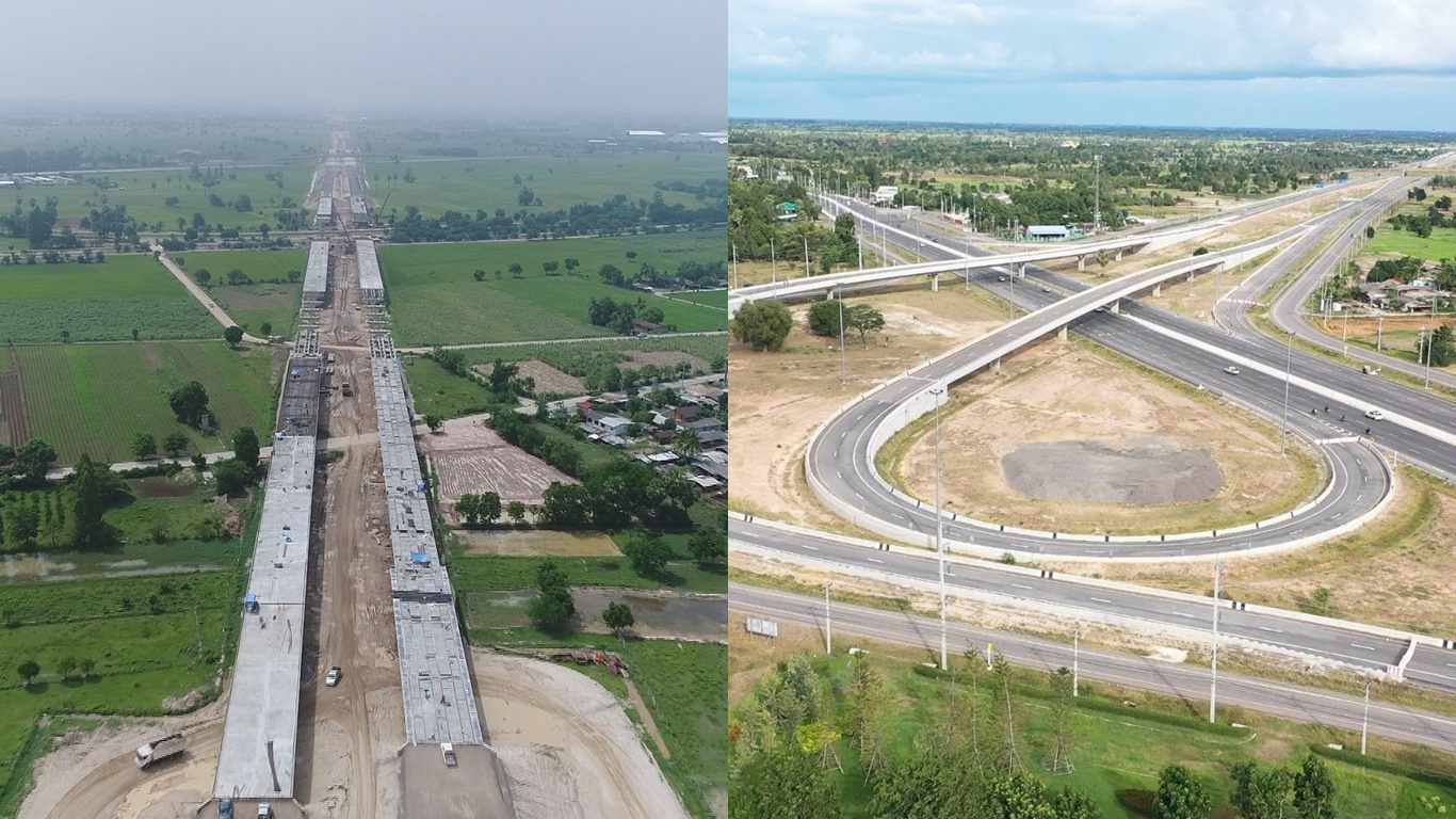 มอเตอร์เวย์ “บางใหญ่” สร้างคืบ 38% เร่งให้เสร็จเปิดใช้ปี’66