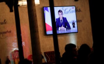 French President Emmanuel Macron on national television