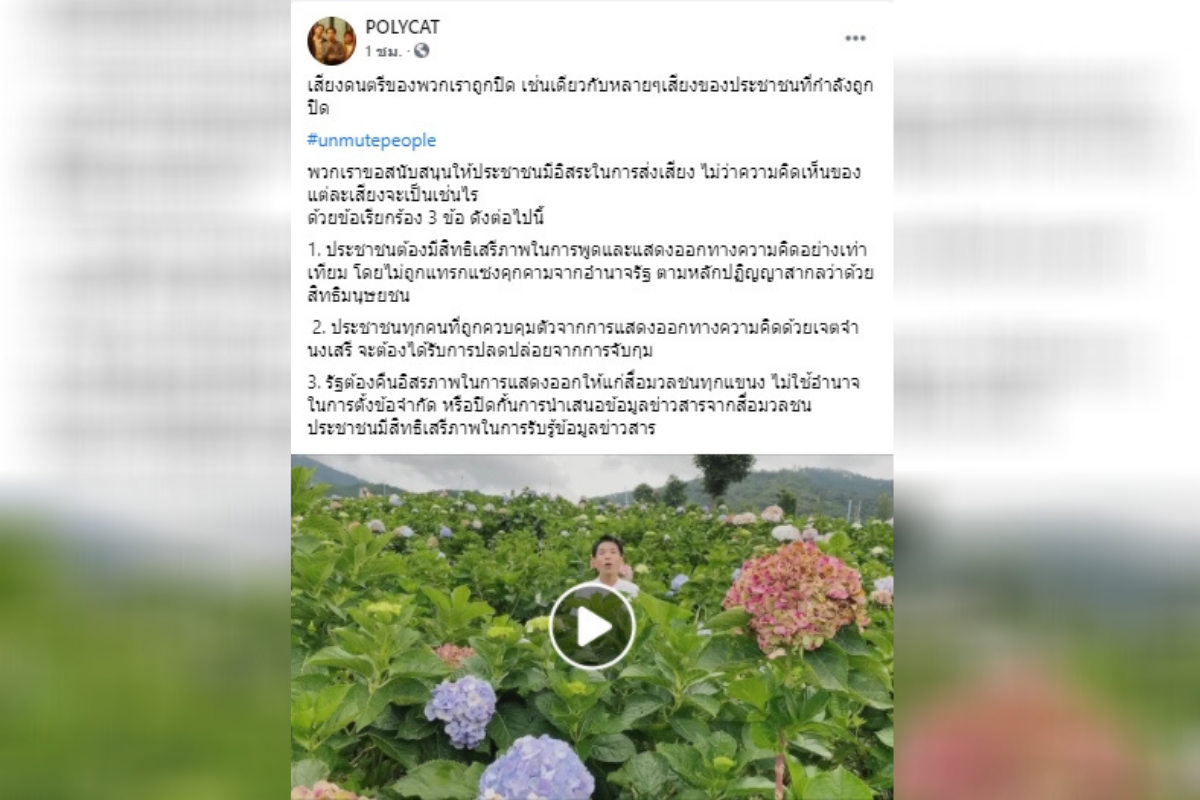 ศิลปินกว่า 90 วง โพสต์คลิปเล่นดนตรี ไร้เสียง เรียกร้องเสรีภาพการพูด