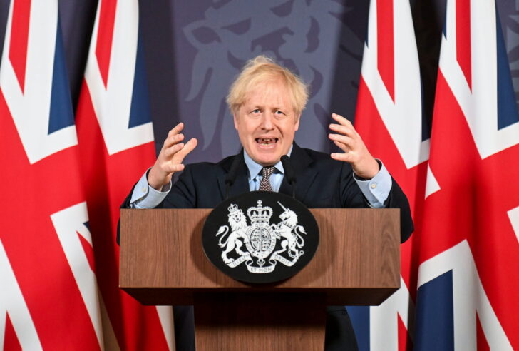 British PM Johnson holds news conference on Brexit trade deal in London