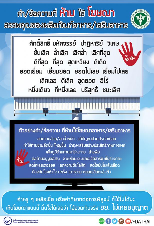 คำโฆษณาผิดกฎหมาย อย.