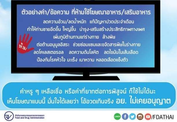อย.แจง คำ-ข้อความต้องห้ามโฆษณาอาหารเสริม ศักดิ์สิทธิ์ มหัศจรรย์ ปาฏิหาริย์