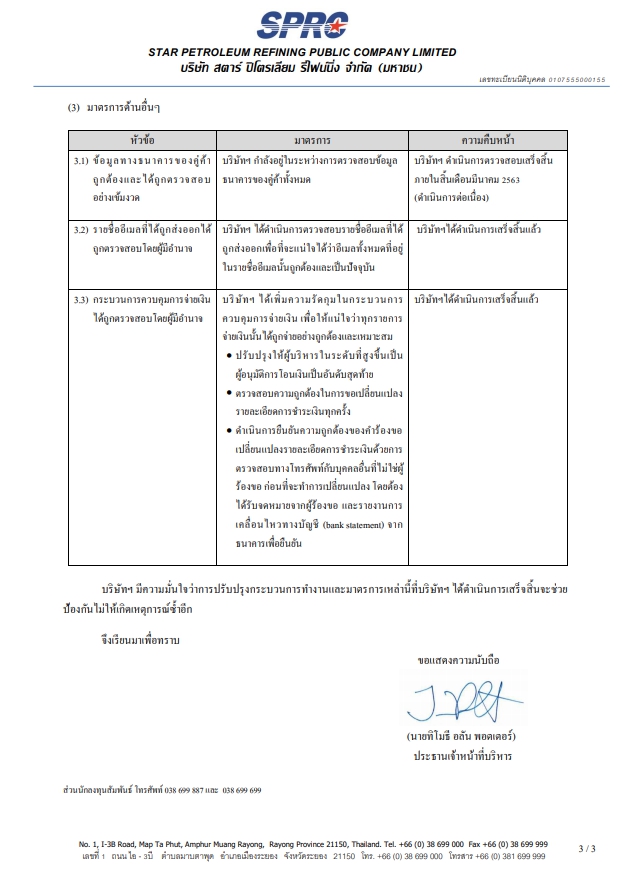 หนังสือชี้แจง SPRC