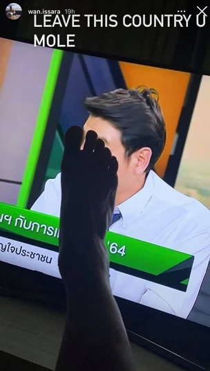 ปลาวาฬ ศรีพันวา โพสต์รูปเท้าหน้าจอทีวีใส่ “ปิยบุตร”