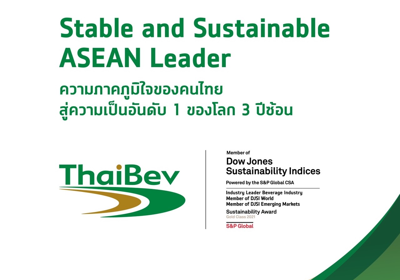ไทยเบฟ คว้า Gold Class 3 ปีซ้อน ใน The Sustainability Yearbook 2021