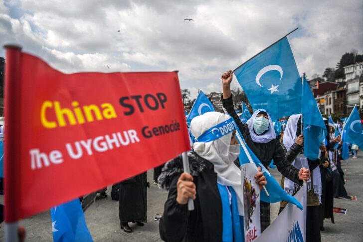 TURKEY-CHINA-UYGHUR-WOMEN-DAY-DEMO