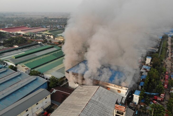 Fire at JOC Galaxy (Myanmar) Apparel Co. in Hlaing Thar Yar township