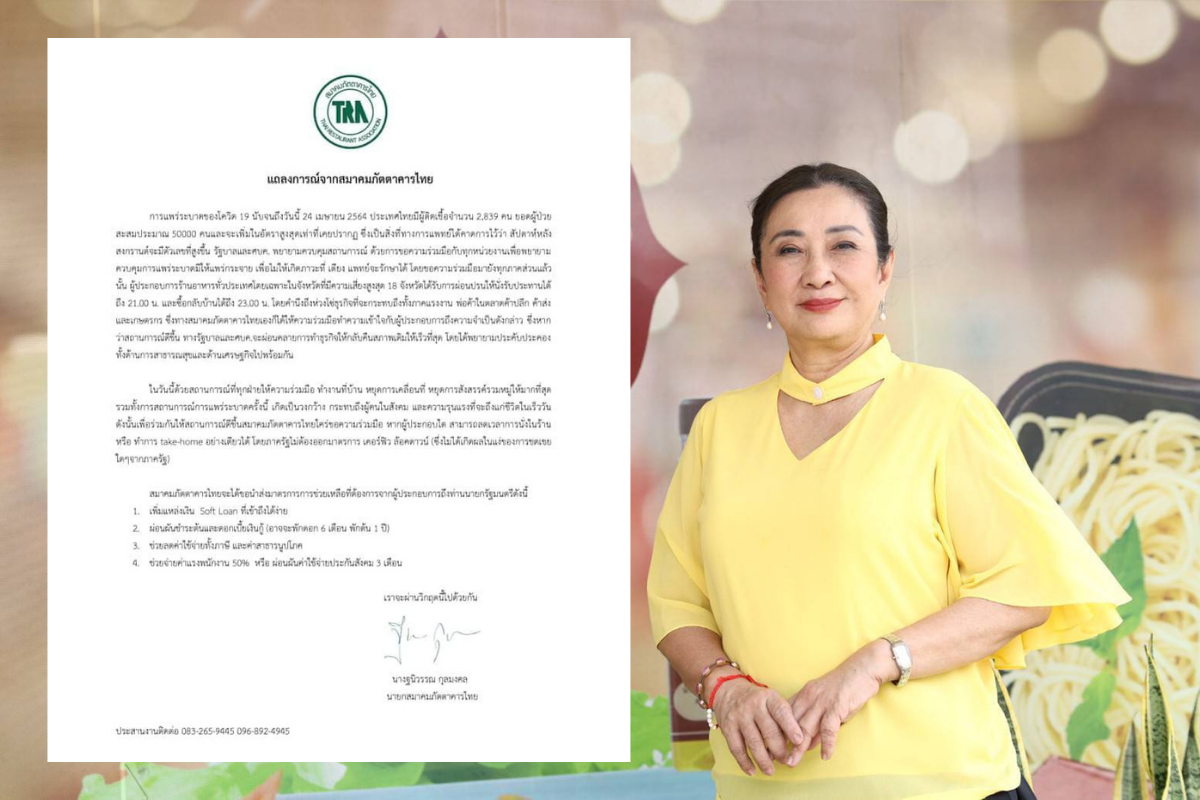 ส.ภัตตาคารไทย ร้องนายกฯ ช่วย พักหนี้-ลดภาษี พยุงร้านอาหาร