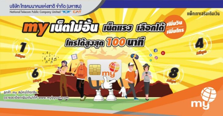 ซิมมือถือ ‘my’ ออกโปรใหม่ “เน็ตไม่อั้น...เพิ่มวัน เพิ่มโทร”