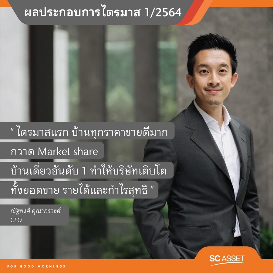 SC พร้อมรุกขึ้นแท่น “แบรนด์บ้านเดี่ยวอันดับ 1” เผยไตรมาสแรก บ้านทุกราคาขายดีมาก กวาด market share บ้านเดี่ยวอันดับ 1  