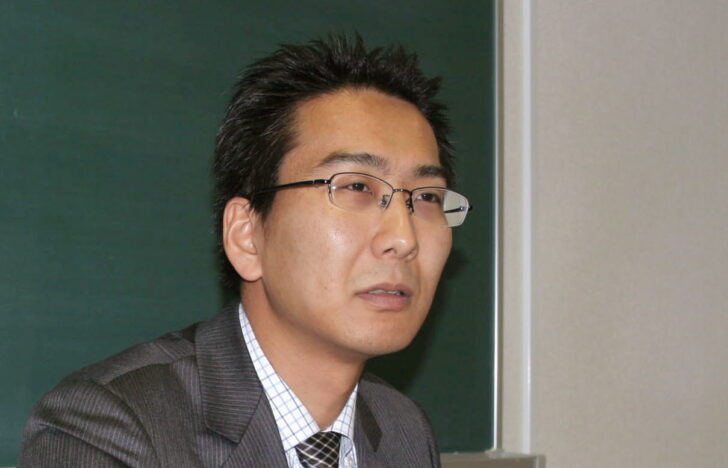 Yuki Kitazumi speaks during an interview in Fukuoka