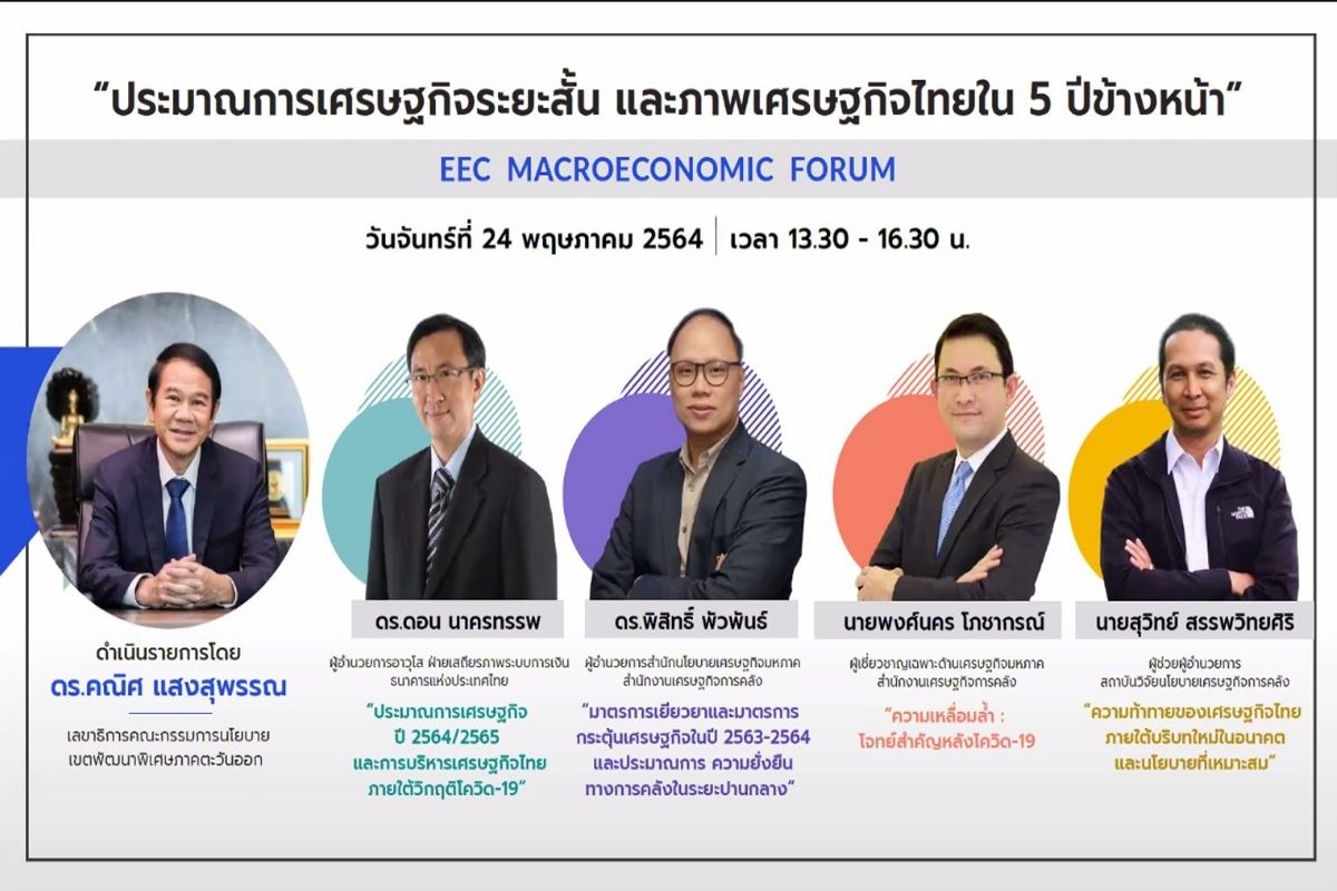 อีอีซี สัมมนาเศรษฐกิจ โควิดทำรายได้ประเทศ สูญ 2.2 ล้านล้านบาท