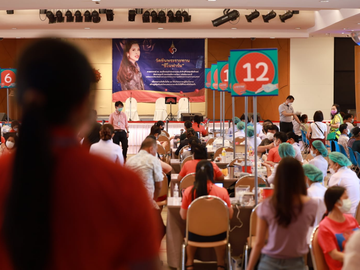กรมพระศรีสวางควัฒน พระราชทานซิโนฟาร์ม ฉีดชุมชนวังหลัง 3 พันคนฟรี