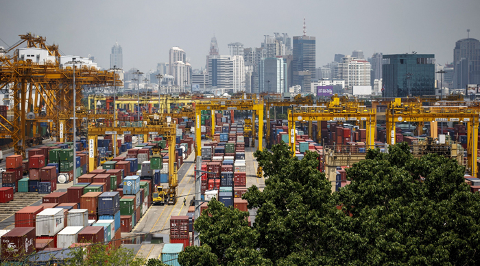 FILE PHOTO: FILE PHOTO: Shipping containers stand at a port in Bangkok