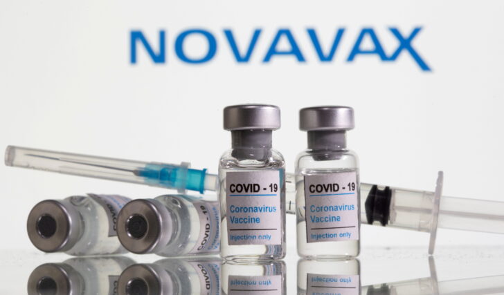 FILE PHOTO: Vials labelled โนวาแวกซ์ขายยุโรป