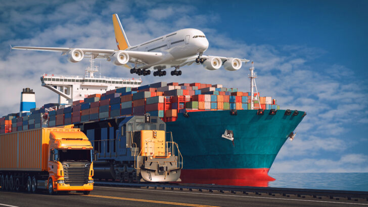 Transportation and logistics of Container Cargo ship.