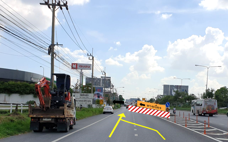 ปิดจุดยูเทิร์น 1 เลนใต้สะพานคลองพระอุดม สร้างสะพานข้ามคลองชัยพฤกษ์ ถึงปลายปี’66