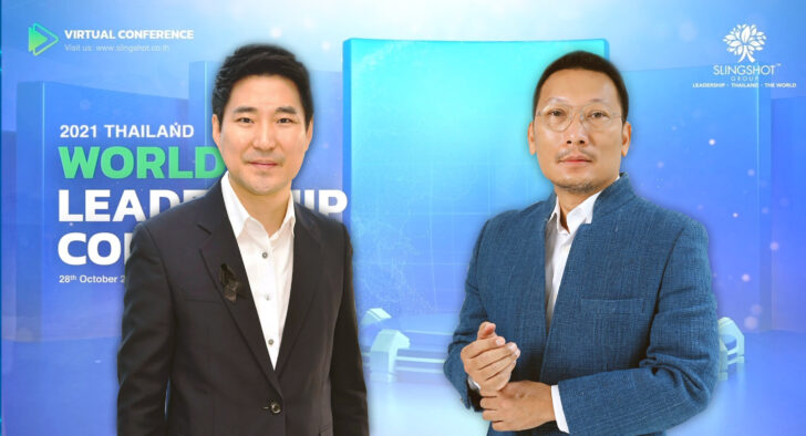 ชเว ย็อง-ซ็อก หัวหน้าโค้ชนักกีฬาเทควันโดทีมชาติไทย (ซ้าย) เฉลิมพล ปุณโณทก ประธานเจ้าหน้าที่บริหารและผู้ก่อตั้ง บริษัท ซีที เอเชีย โรโบติกส์ จำกัด (ขวา)