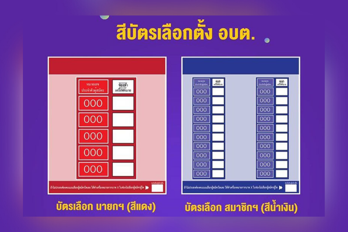 เลือกตั้ง อบต. 28 พ.ย. บัตรเลือกตั้ง 2 สี กากบาทเลือกอย่างไร