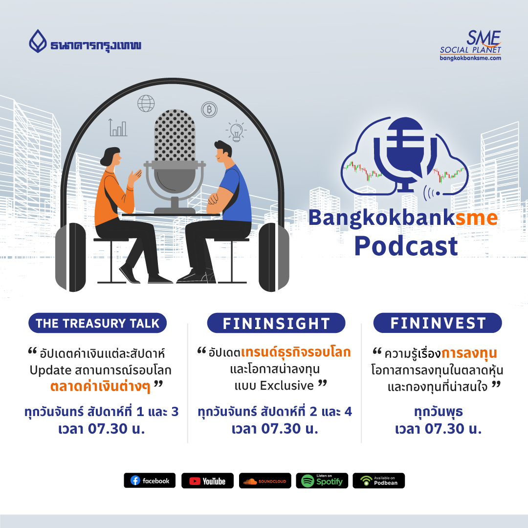 Bangkok Bank SME Podcast เปิดโลกธุรกิจเพื่อนใหม่ผ่านเรื่องราวเสียง กับไฮไลต์ช่วงต่าง ๆ ที่น่าสนใจ ดังนี้