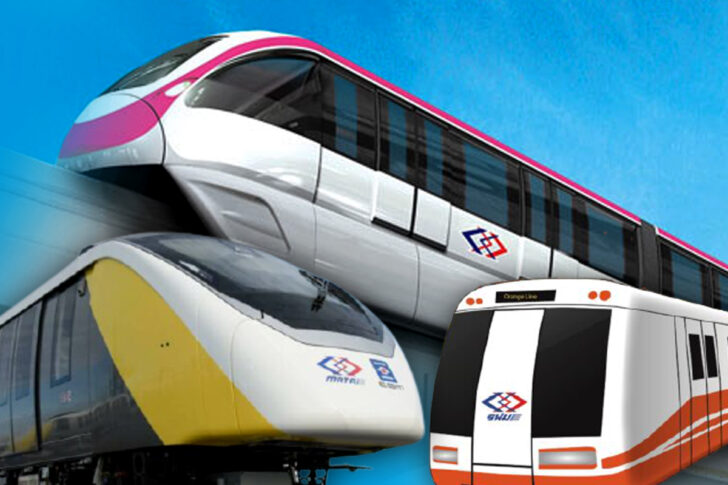 รถไฟฟ้าสายสีชมพู เหลือง ส้ม รถไฟฟ้าสายสีชมพู เหลือง ส้ม1