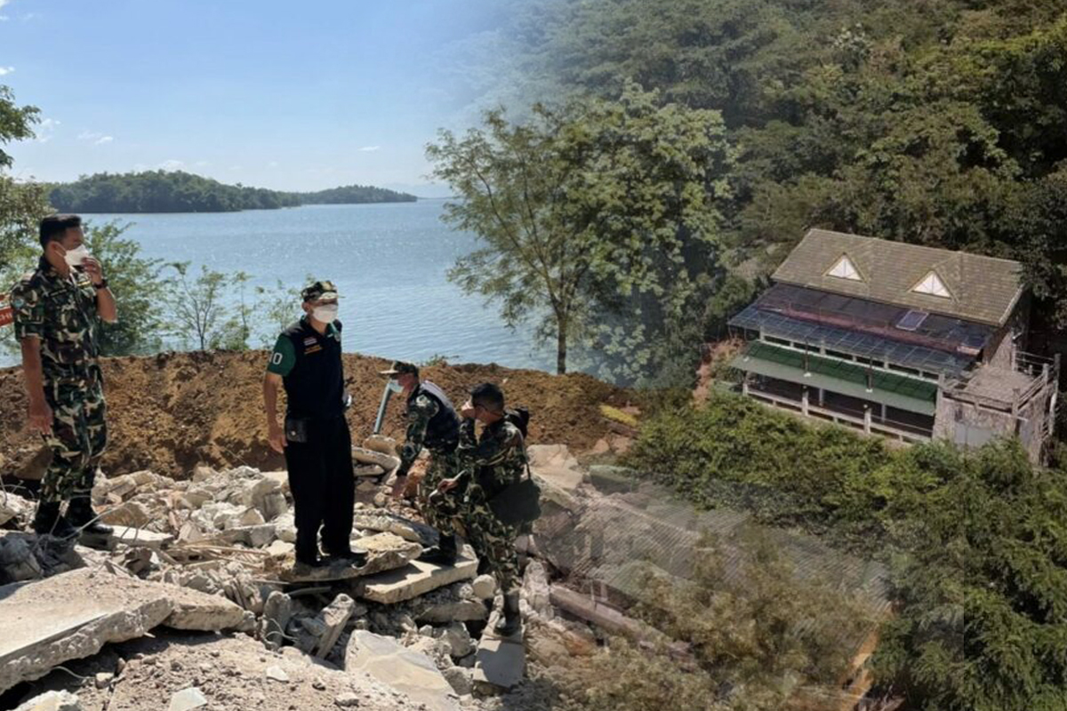 รีสอร์ต 30 ล้าน บุกรุกพื้นที่เขื่อนศรีนครินทร์ รื้อแล้ว 90% จ่อเปิดจุดกางเต็นท์