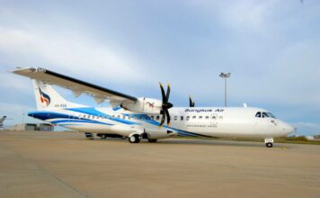 เครื่องบินแบบ ATR ของสายการบินบางกอกแอร์เวย์ส