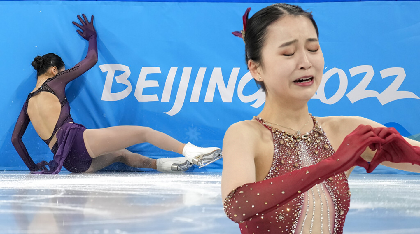 นักสเกตสาวจีนเกิดในอเมริกา ร่ำไห้โฮ ล้มตอนแข่ง ถูกโซเชียลถล่มซ้ำ