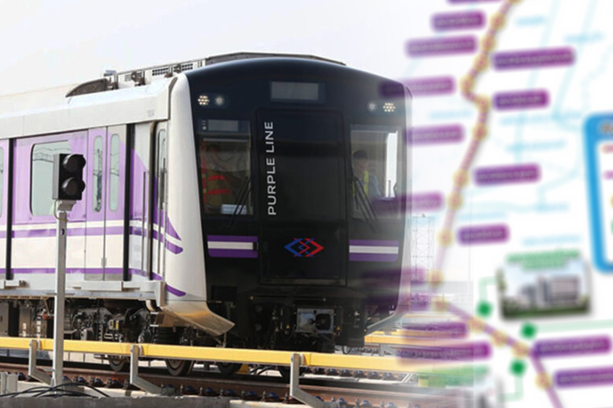 รถไฟฟ้าสายสีม่วงใต้ เชื่อม 3 จังหวัด เช็กพื้นที่ก่อสร้าง วางแผนการจราจร