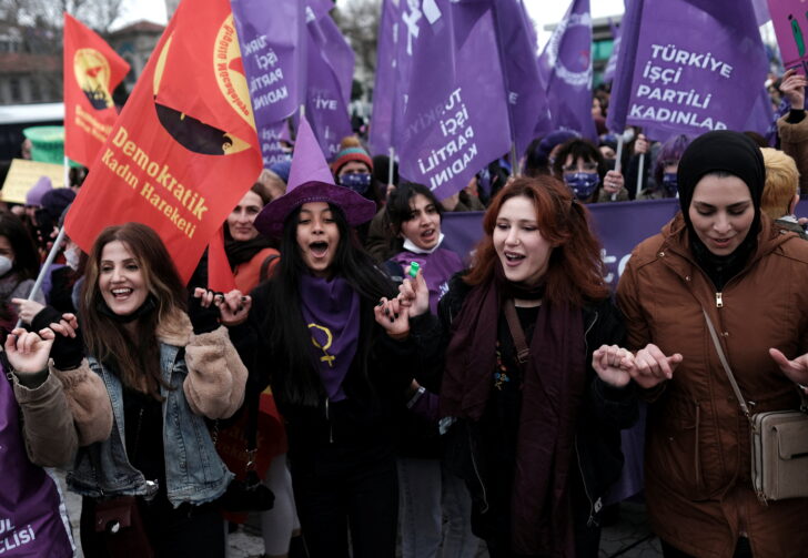 Protest against femicide and violence against women, in Istanbul