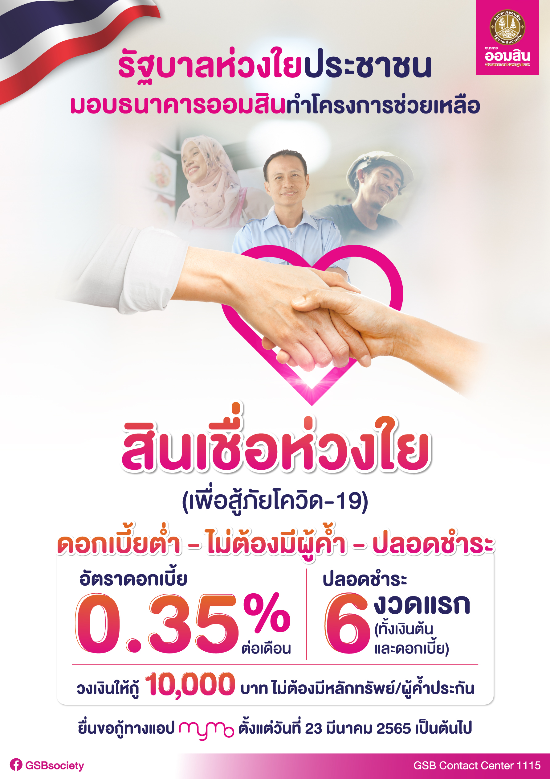 สินเชื่อห่วงใย สู้ภัยโควิด ออมสิน