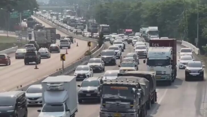 Image1 การจราจรบนถนนมิตรภาพช่วงสงกรานต์หนาแน่น